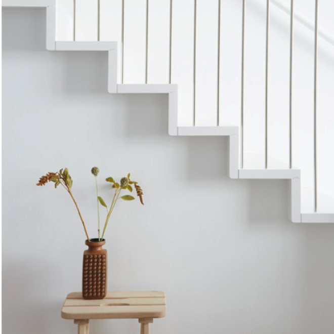 staircase in white